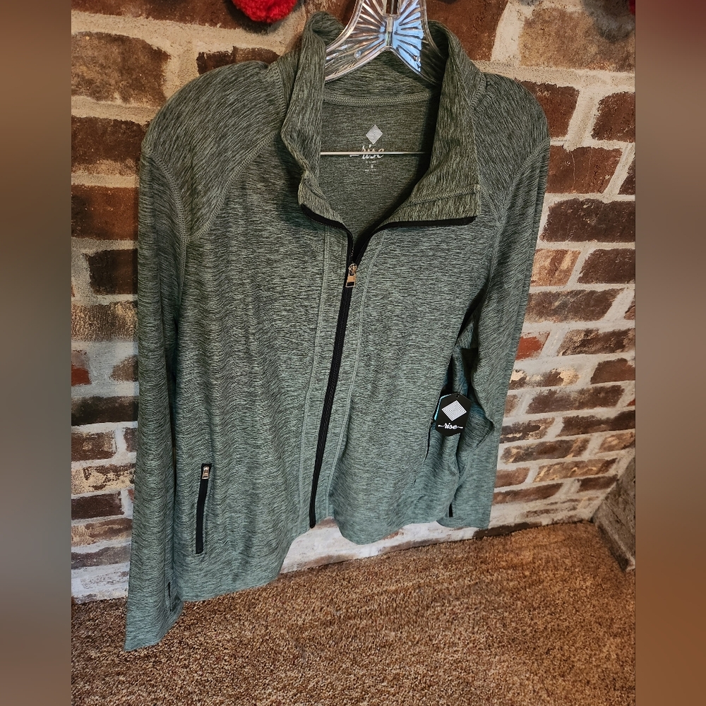 LuLaRoe Green Utility Jacket with thumb holes Lightweight Casual Design